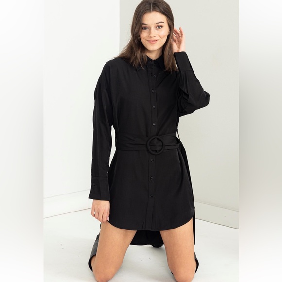 11 Fabulous Button Up Belted Shirt Dress - Picture 4 of 5